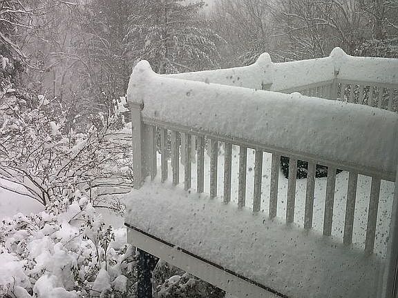 Rear deck in winter