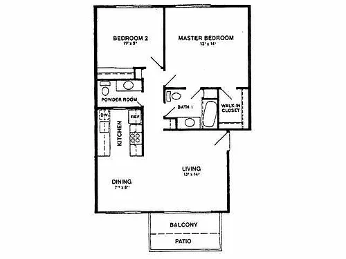 Floor plan 2 Bedroom-Dahlia