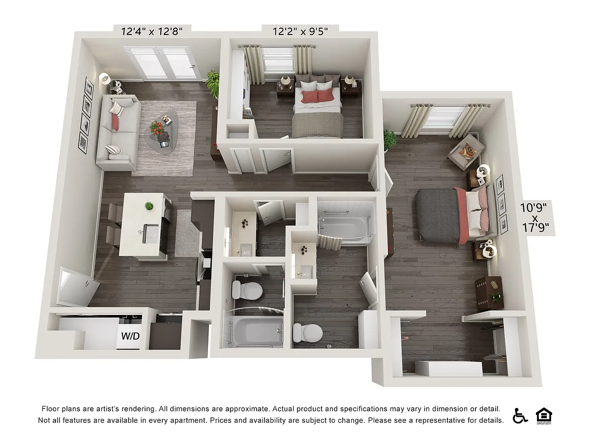 Floor plan 2 Bedroom 979