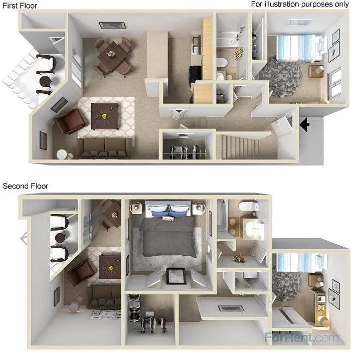 Floor plan 3 Bedroom Townhome