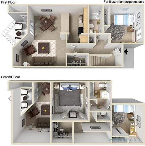 Floor plan 3 Bedroom Townhome Renovated