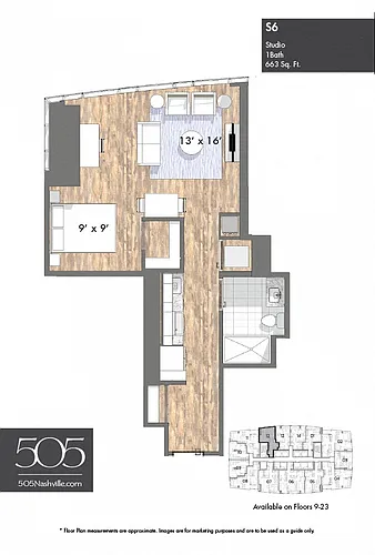 Floor plan 505 Studio Stack 01