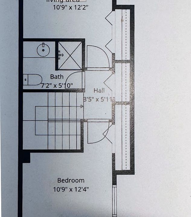 Floor plan. Two private rooms plus a private bathroom.