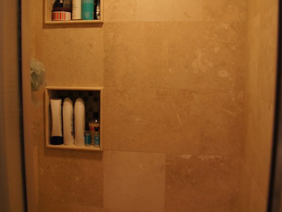 shower with shelf inserts