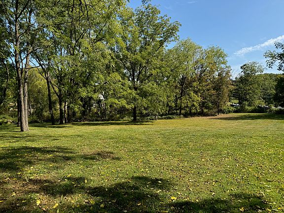 View of the expansive yard - level and partly wooded.