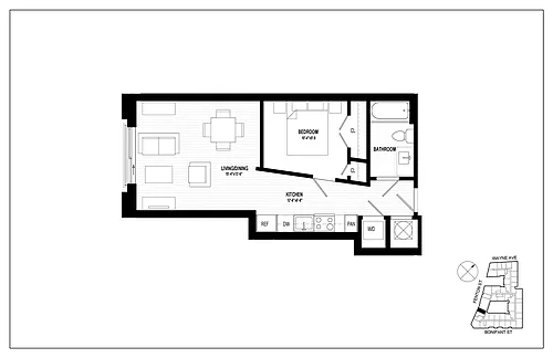 Floor plan 1 Bed 1 Bath A08