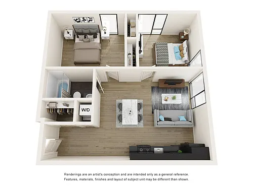 Floor plan 2 Bedrooms, 1 Bathroom