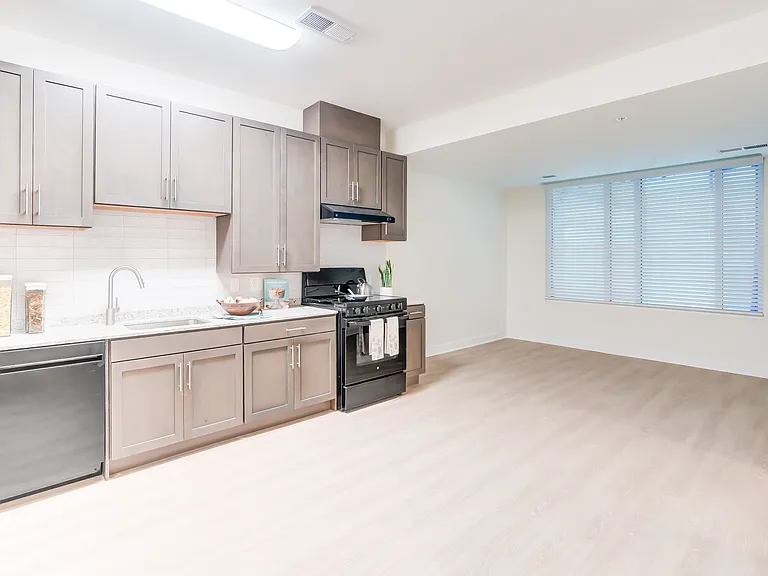 Large Open Kitchen/Living/Dining Area- A 1BR-H ANSI Accessible Floor Plan