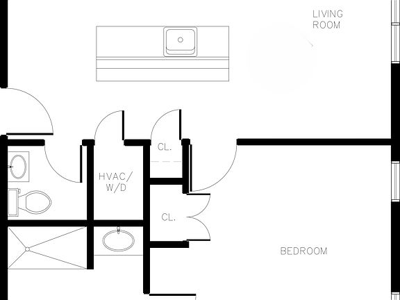 For Rent: $2,300 (1 bed, 1 full bath + half bath, 650 Square Feet)