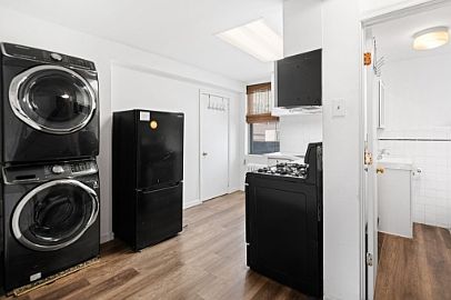 Washer and dryer in unit.