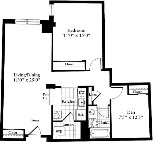 Floor plan 1 Bedroom O