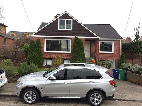 With 2 cars parked out front and open driveway. Neighbors are great about each parking in front of their house. Barely any thru-traffic on this street.
