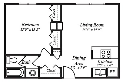 Floor plan 1x1 Classic