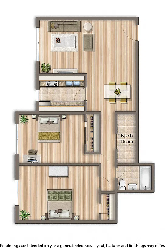 Floor plan 2 Bedroom C