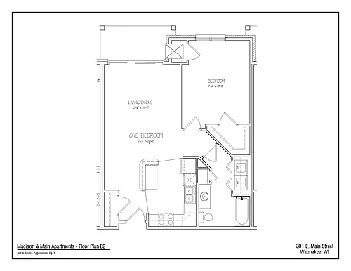 Floor plan 1 Bed/1 Bath Luxe