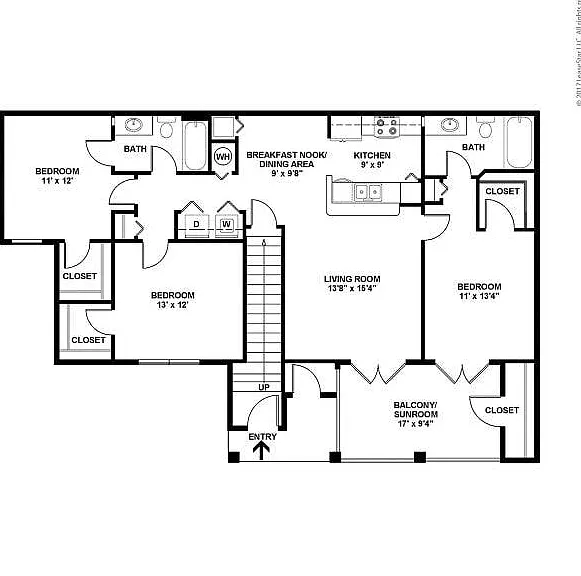 Tortuga - 3B2B - 1326 SF - Plantain - 2D Floorplan Tortuga - 3B2B - 1326 SF - Plantain - 2D Floorplan