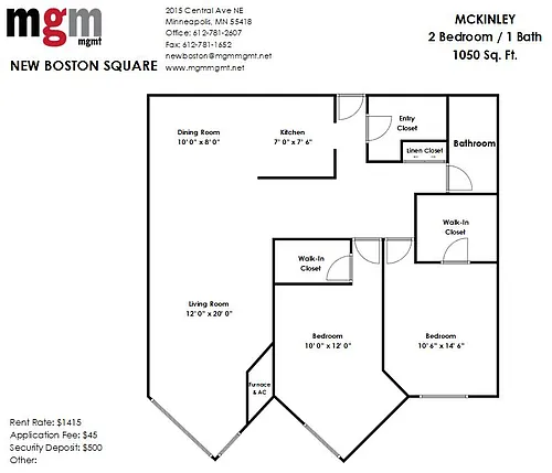 Floor plan McKinley