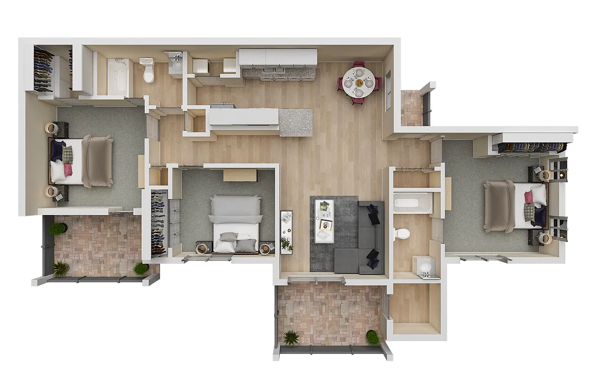 Floor plan Retreat at Concord: Three Bedroom