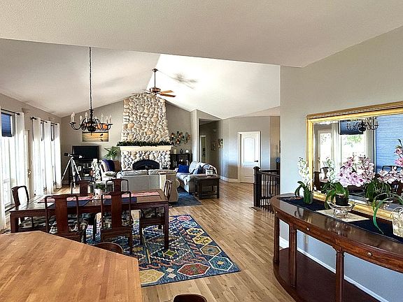 Dining area and living room