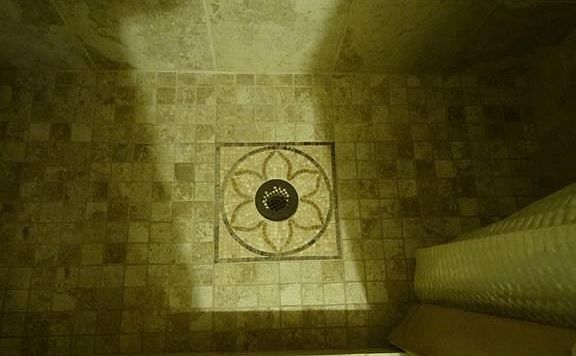 Tile work on floor of guest bath