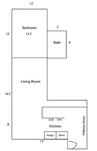 Floor plan One Bedroom