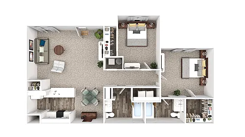 Floor plan 2 Bedroom 2 Bath