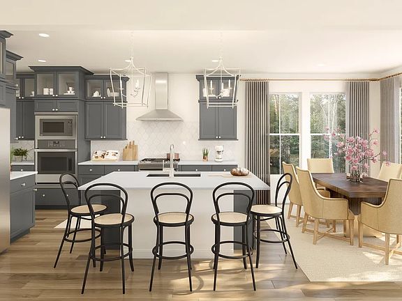 Kitchen with pendant lighting