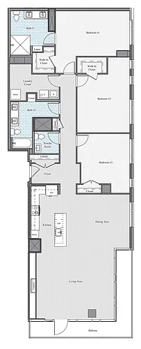 Floor plan 3 BR B Penthouse