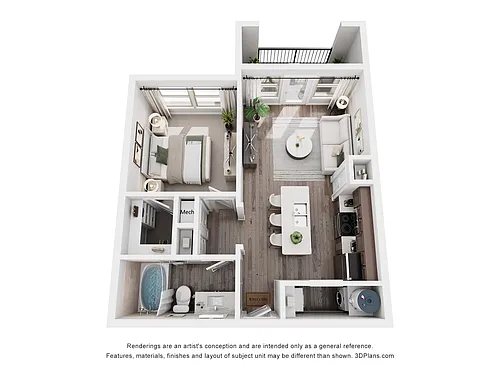 Floor plan A3 - 1 Bedroom