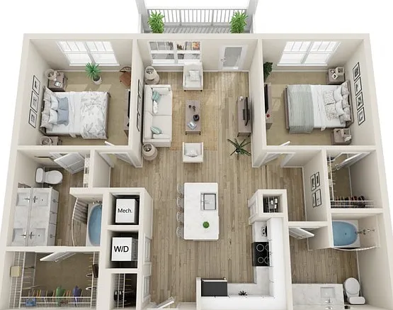 The Navarre Two Bedroom Plan The Navarre Two Bedroom Plan