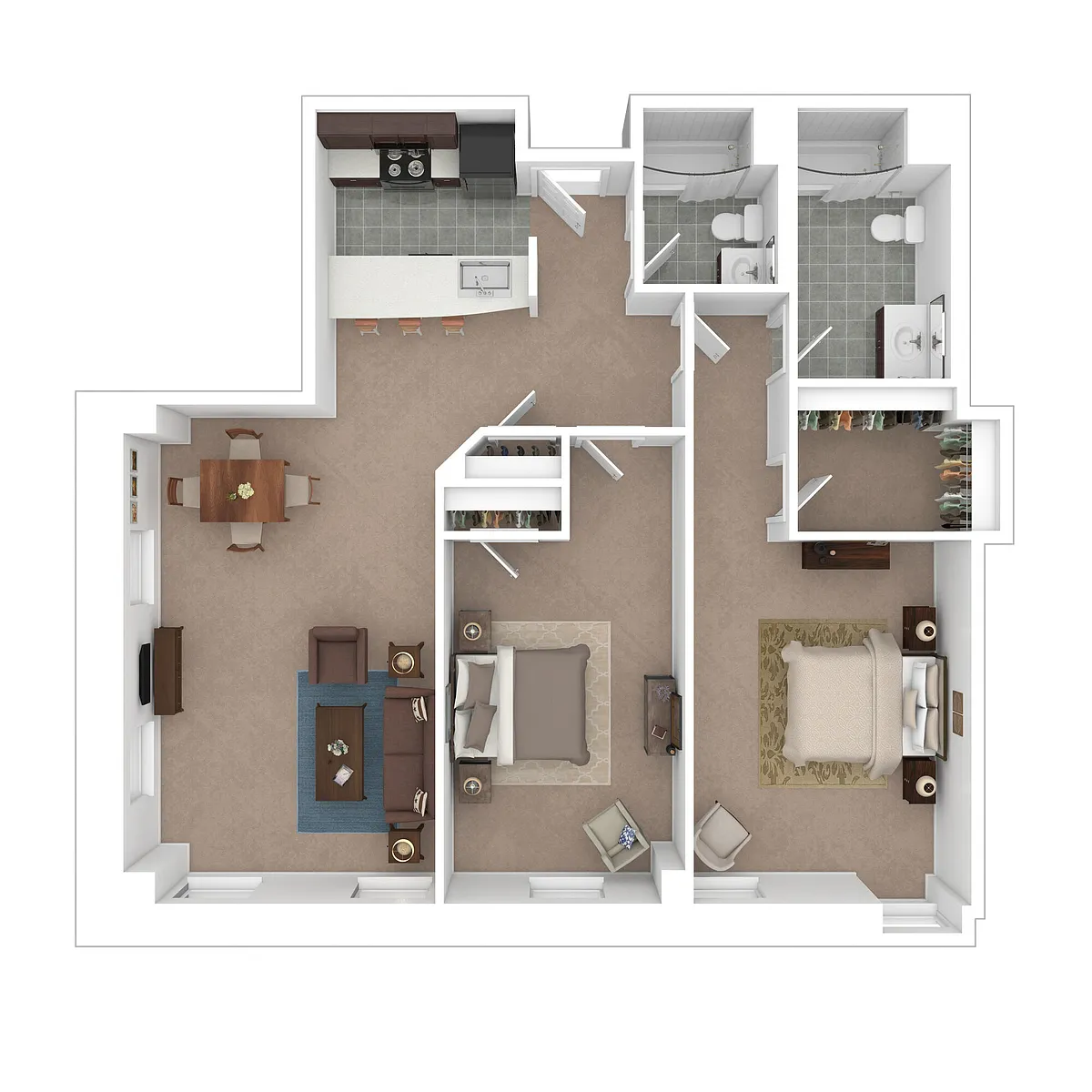 Floor plan Corner Two Bedroom