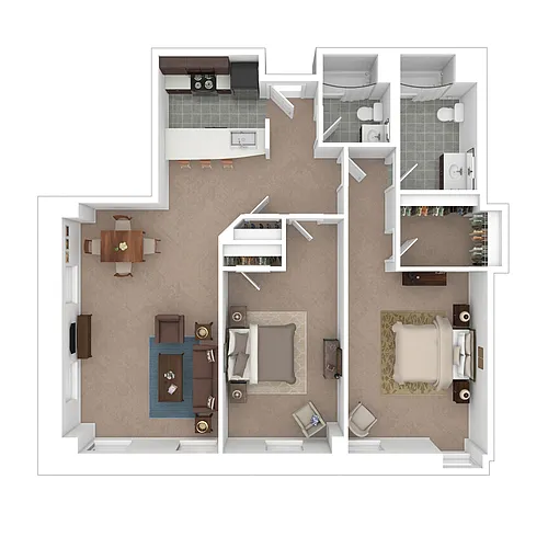 Floor plan Corner Two Bedroom