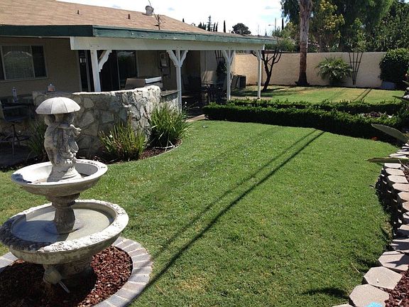 Back Yard with Gorgeous Water Fountain