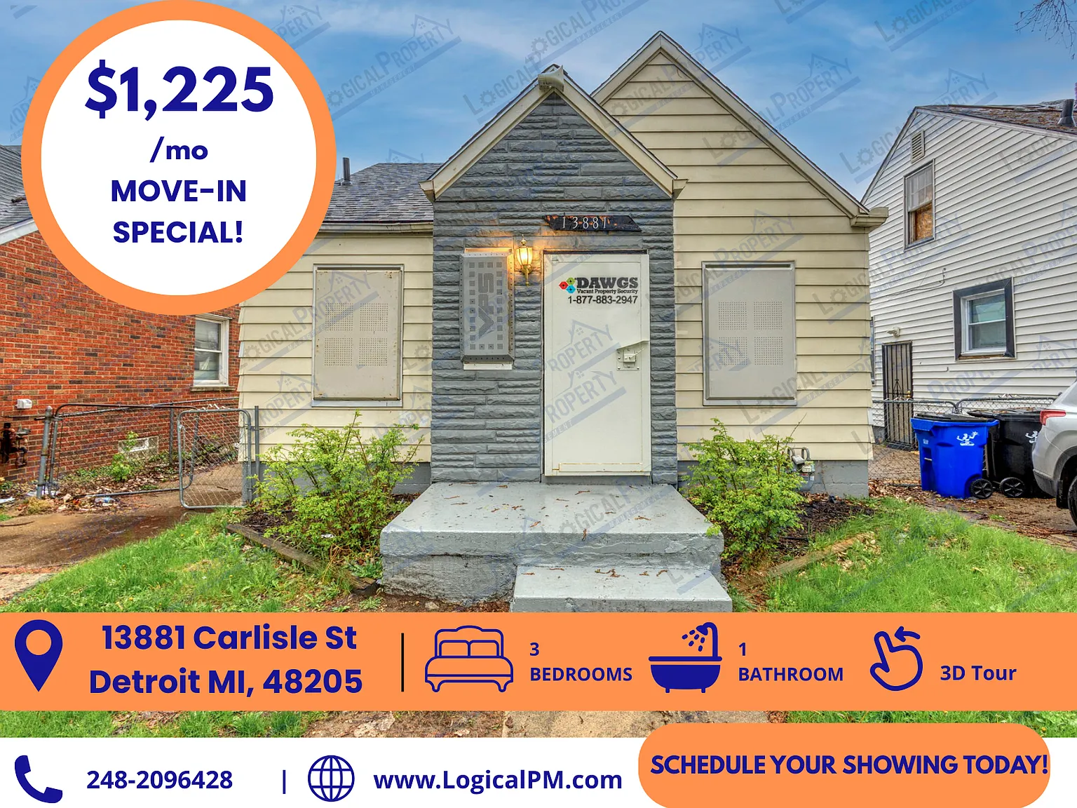 Spacious 3/1 Detroit Bungalow + Massive Fenced Yard! (Move-In Special) — Photo 1
