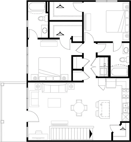 Floor plan 2 BR Designer Overlook