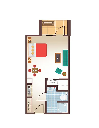 Floor plan Studio Upgraded - s1u