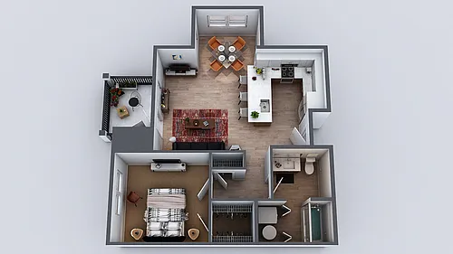 Floor plan 1 BEDROOM (Layout 1)