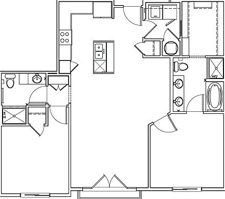 Two-Bedroom Apartment C1b Floor Plan Two-Bedroom Apartment C1b Floor Plan