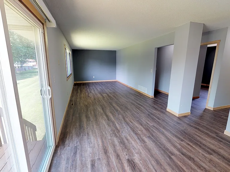 View of the living room and patio