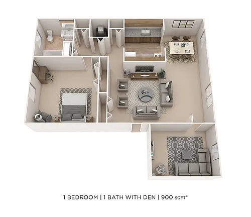 Floor plan One Bedroom- 900 sqft