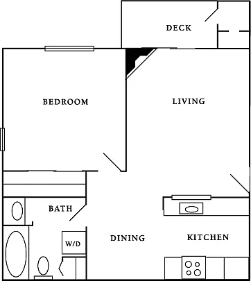 Floor plan 1 Bedroom, 1 Bath A1