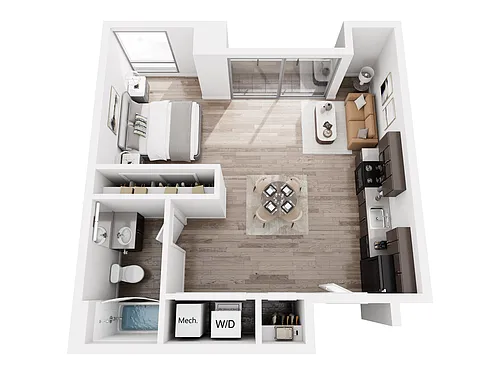Floor plan Studio (614 sq ft)