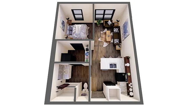 Floor plan 1 Bed Suite