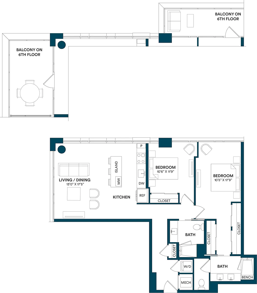 Floor plan 2 Bed/2 Bath-B1 06 06