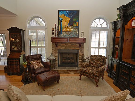 Stacked Stone Fireplace