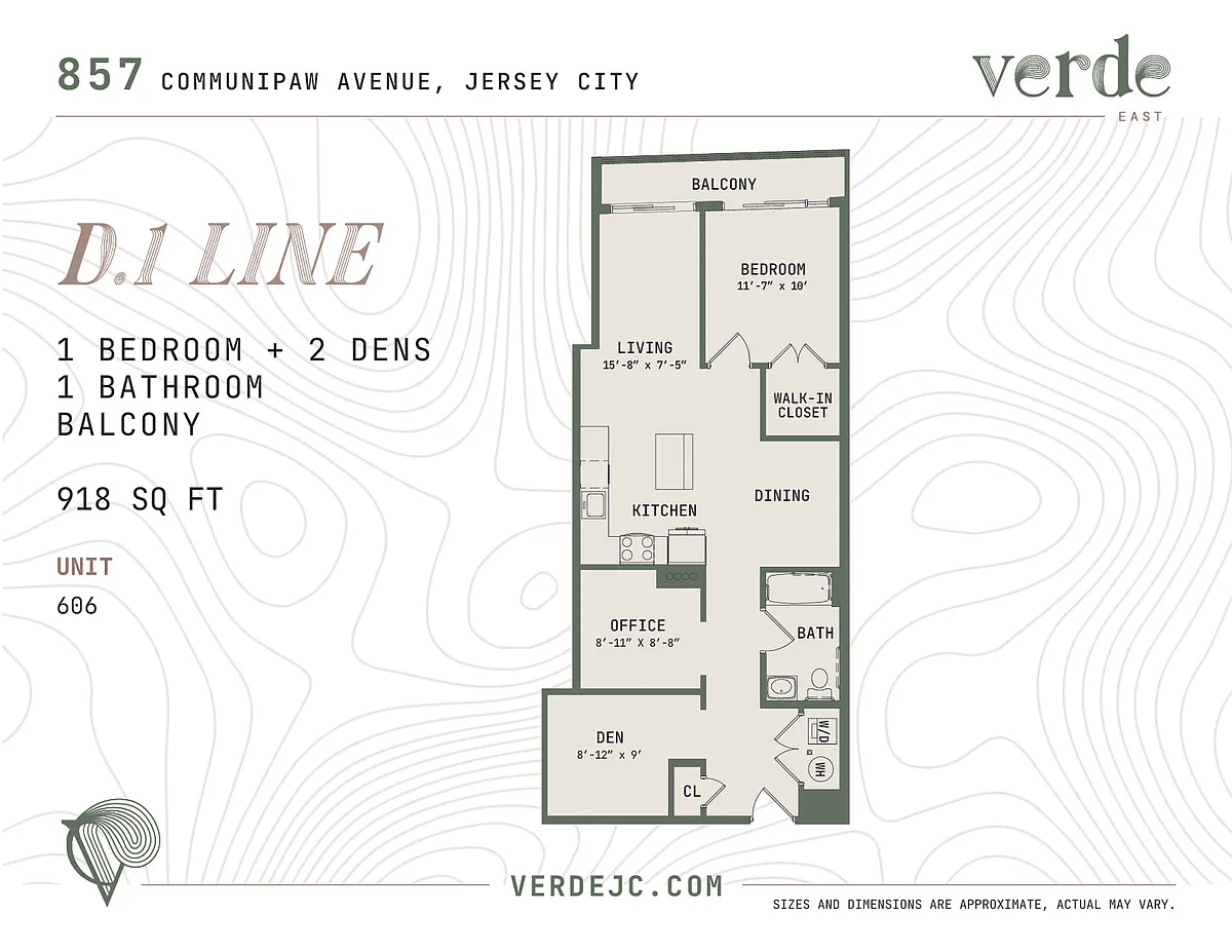 Floor plan D-1 - One Bedroom Two Dens