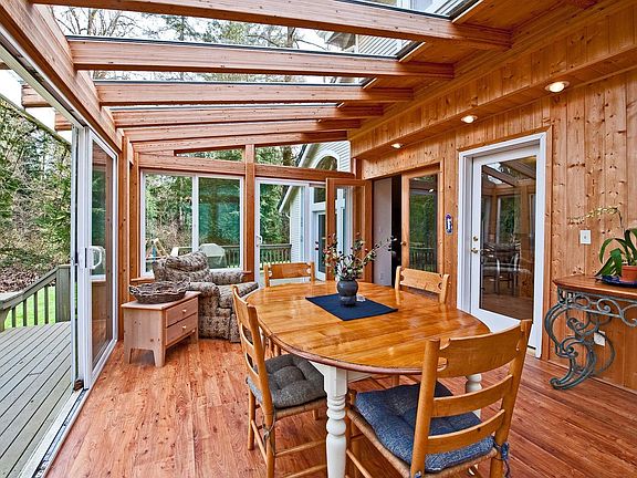 The sunroom is adjacent to the kitchen.