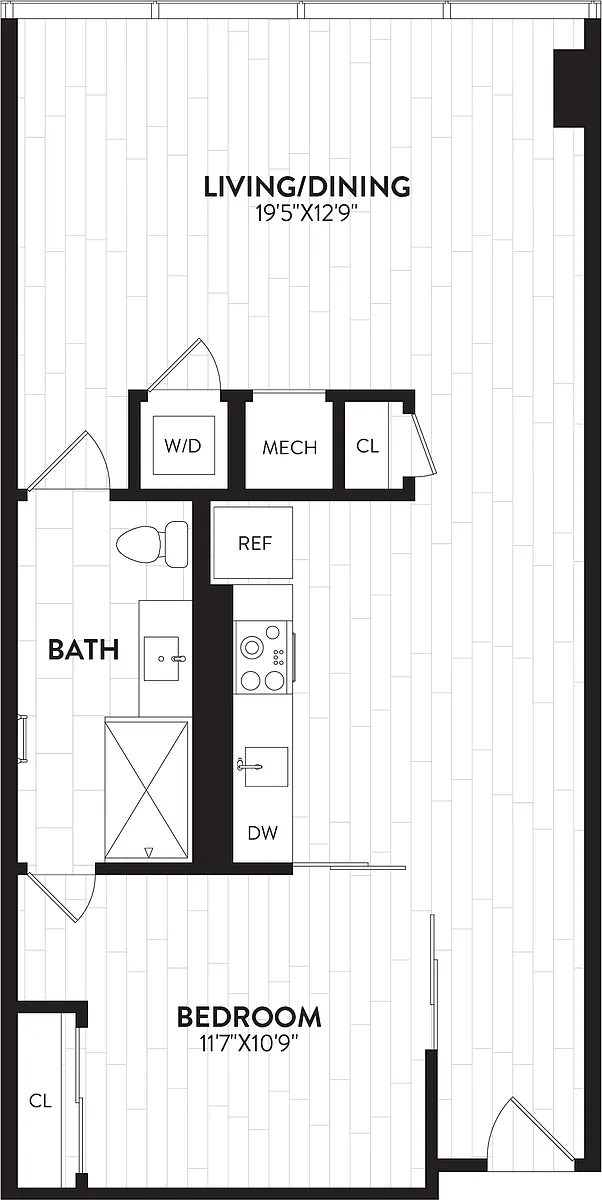 Floor plan 1 Bed-1Bath JR Den-1O Alchemy