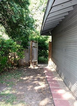 Backyard entrance via side gate