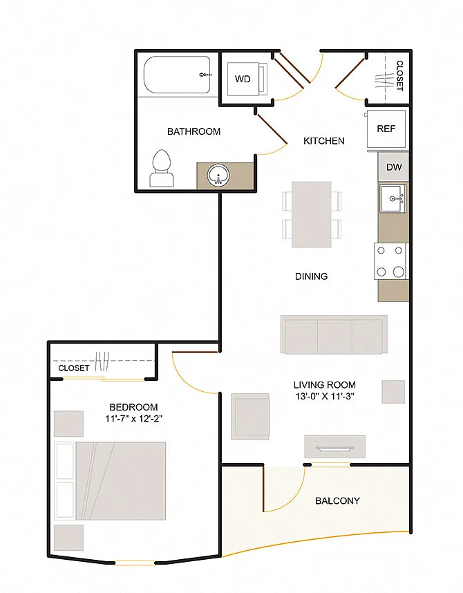 Floor plan B1 1X1